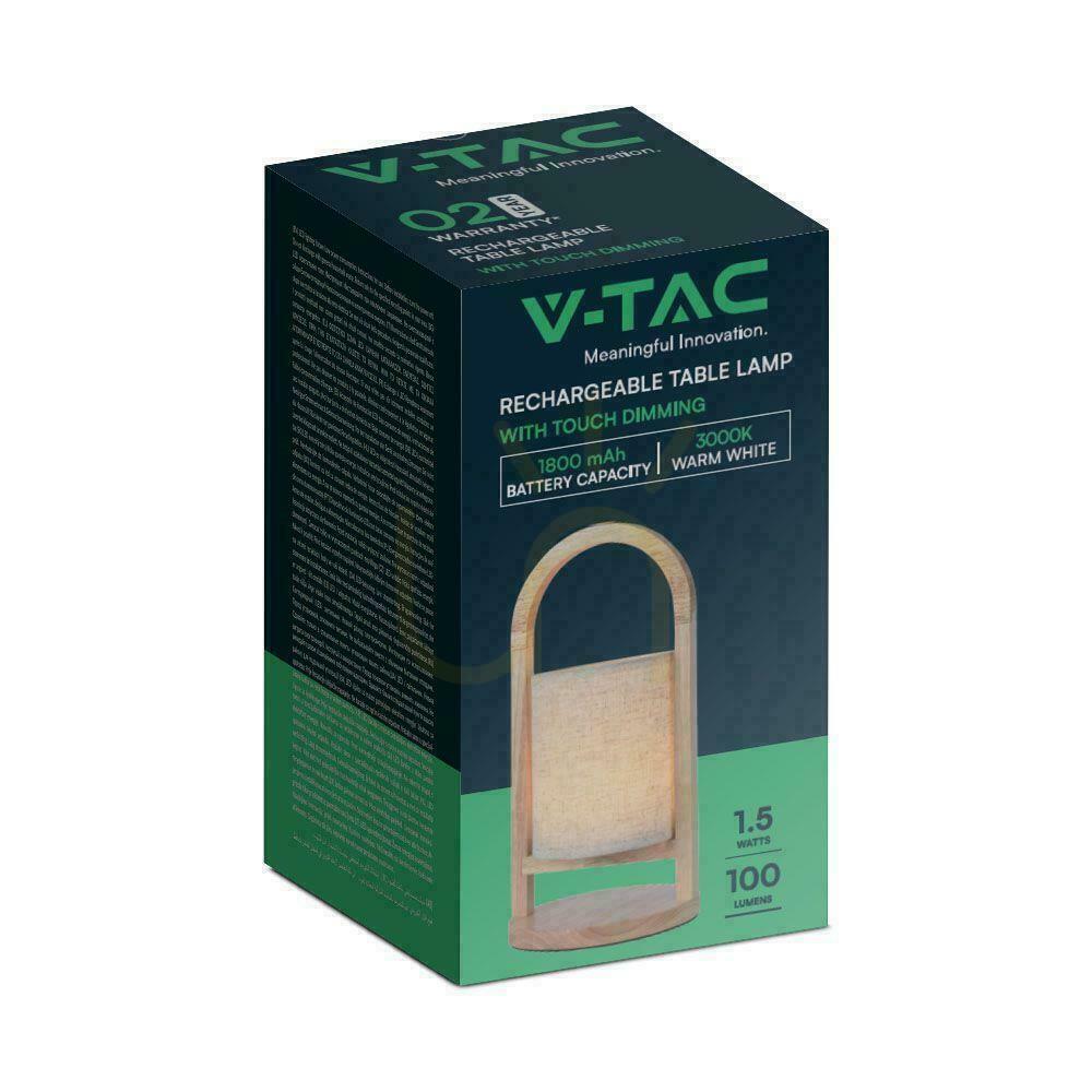 Pohled V-TAC 1,5W LED stolní noční světlo nabíjení stmívatelné dřevo VT-7570 3000K 100lm V-TAC 1,5W LED stolní noční světlo nabíjení stmívatelné dřevo VT-7570 3000K 100lm