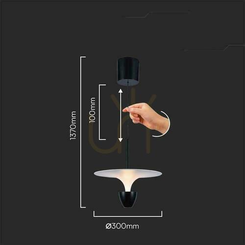 Kontrola V-TAC 9W LED závěsné svítidlo White+Black VT-7832 3000K 1000lm