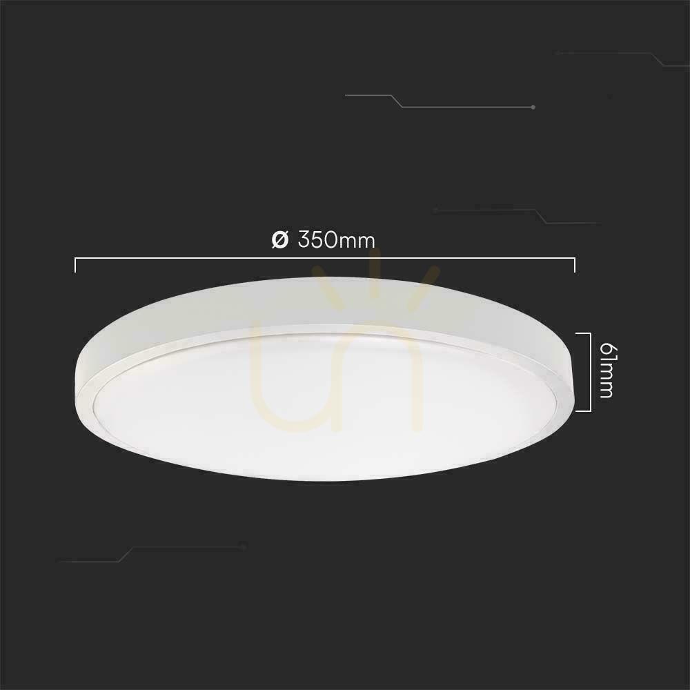 Zobrazit Plafond V-TAC 36W LED kulaté 35cm s povrchovou montáží IP44 bílé VT-8630 4000K 3820lm. Plafond V-TAC 36W LED kulaté 35cm s povrchovou montáží IP44 bílé VT-8630 4000K 3820lm.