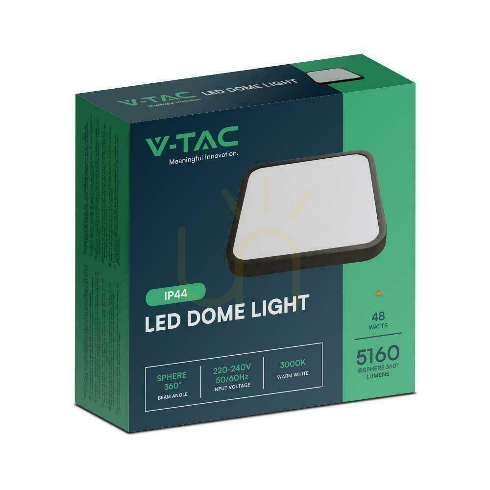 Zobrazit Plafond V-TAC 48W LED Square 42x42cm Povrchová montáž IP44 Černá VT-8630B 3000K 5160lm Plafond V-TAC 48W LED Square 42x42cm Povrchová montáž IP44 Černá VT-8630B 3000K 5160lm