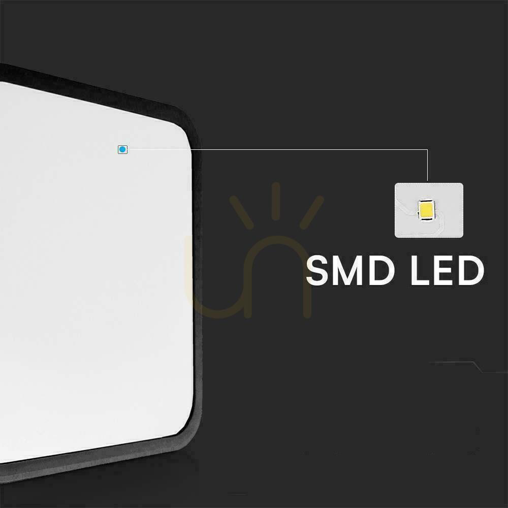 Kontrola Plafond V-TAC 48W LED Square 42x42cm Povrchová montáž IP44 Černá VT-8630B 3000K 5160lm Plafond V-TAC 48W LED Square 42x42cm Povrchová montáž IP44 Černá VT-8630B 3000K 5160lm