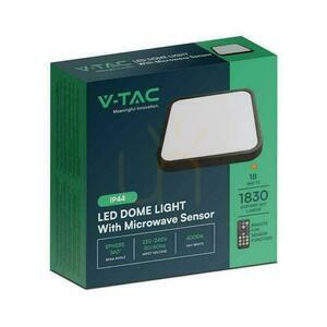 Černé čtvercové LED stropní svítidlo s mikrovlnným pohybovým senzorem a dálkovým ovladačem V-TAC VT-8618S 18 W 4000 K small 4