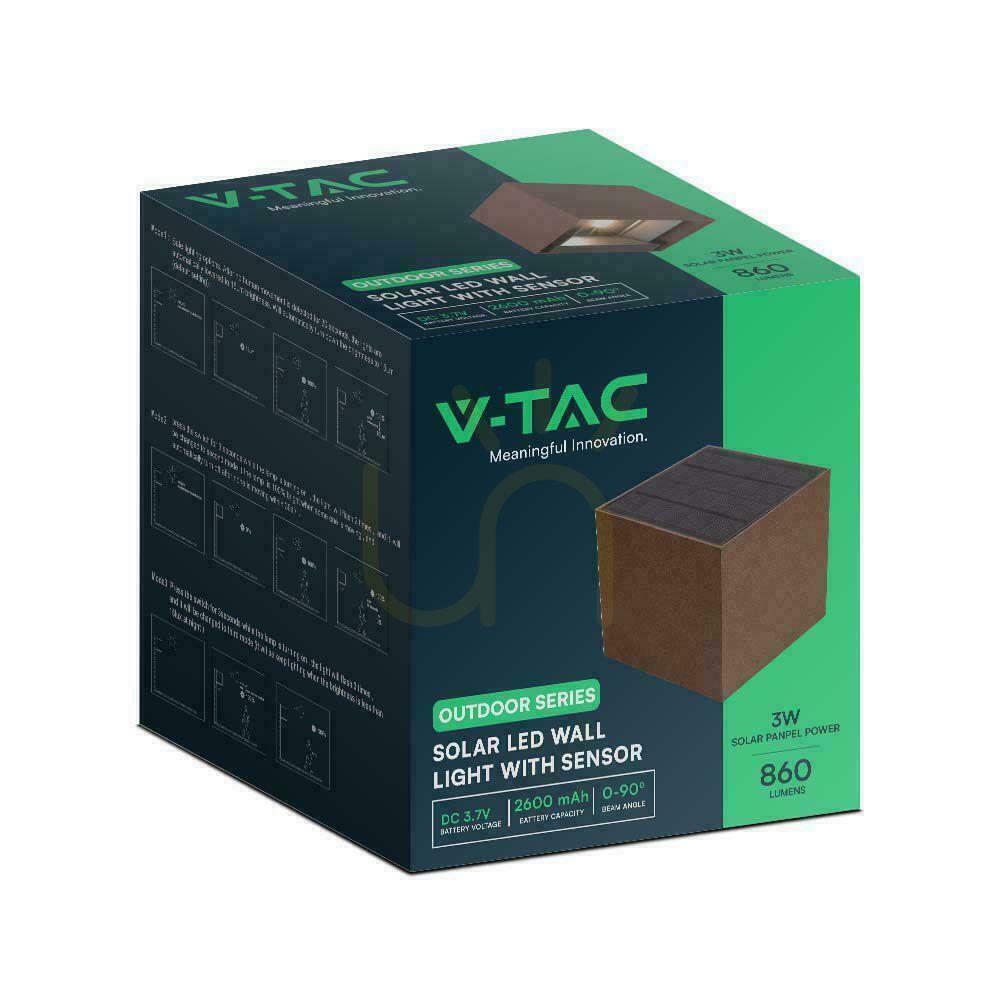 Zobrazit Solární nástěnné svítidlo V-TAC 9W LED COB Adjustable Bronze Corten Cube 15x15cm IP65 VT-11109 4000K 860lm. Solární nástěnné svítidlo V-TAC 9W LED COB Adjustable Bronze Corten Cube 15x15cm IP65 VT-11109 4000K 860lm.