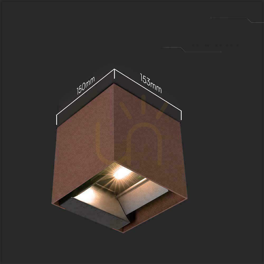 Zobrazit Solární nástěnné svítidlo V-TAC 9W LED COB Adjustable Bronze Corten Cube 15x15cm IP65 VT-11109 4000K 860lm. Solární nástěnné svítidlo V-TAC 9W LED COB Adjustable Bronze Corten Cube 15x15cm IP65 VT-11109 4000K 860lm.