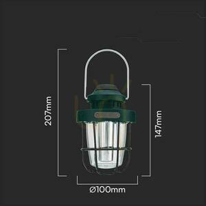 Přenosná kempingová lampa V-TAC VT-9903D zelená LED 3 W IP44 USB-C small 6