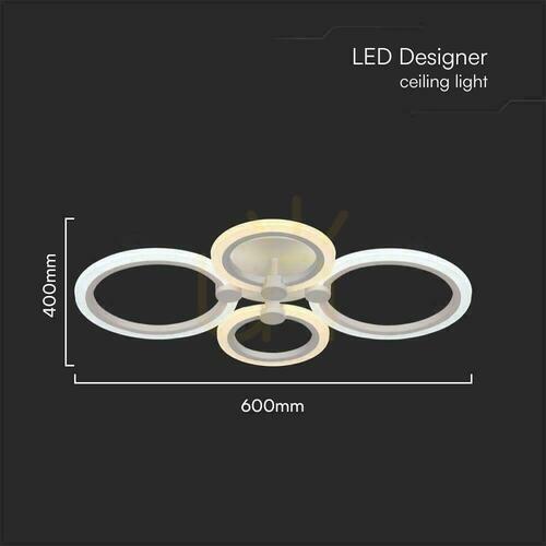Kontrola V-TAC 51W LED stmívatelné stropní svítidlo White Pilot VT-7717 3000K-4000K-6000K 3900lm.