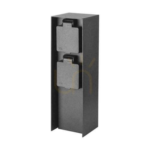 Kontrola Zahradní zásuvkový sloupek V-TAC VT-1196, 2×16 A, 23 cm, černý