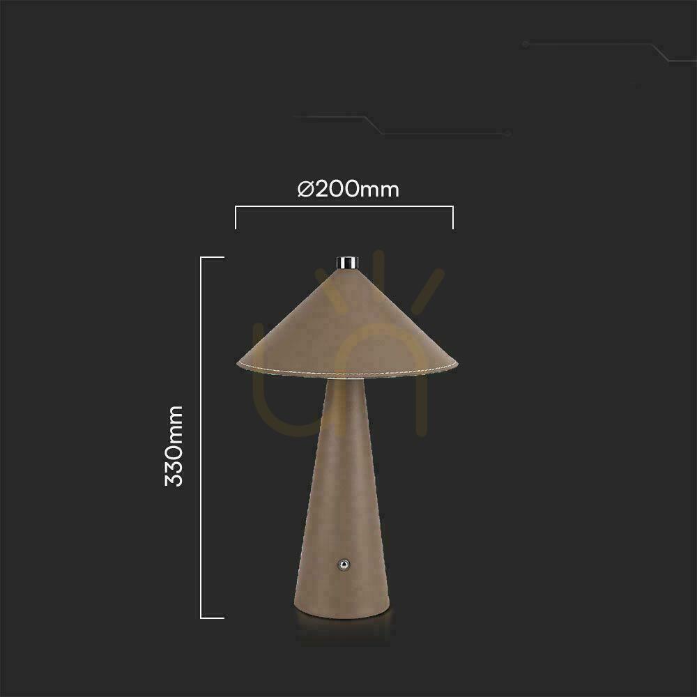 Kontrola V-TAC 3W LED stolní lampa na noční stolek 33cm CCT USB-C s nabíjením Stmívatelná hnědá kůže VT-10117 3000K-6000K 240lm V-TAC 3W LED stolní lampa na noční stolek 33cm CCT USB-C s nabíjením Stmívatelná hnědá kůže VT-10117 3000K-6000K 240lm