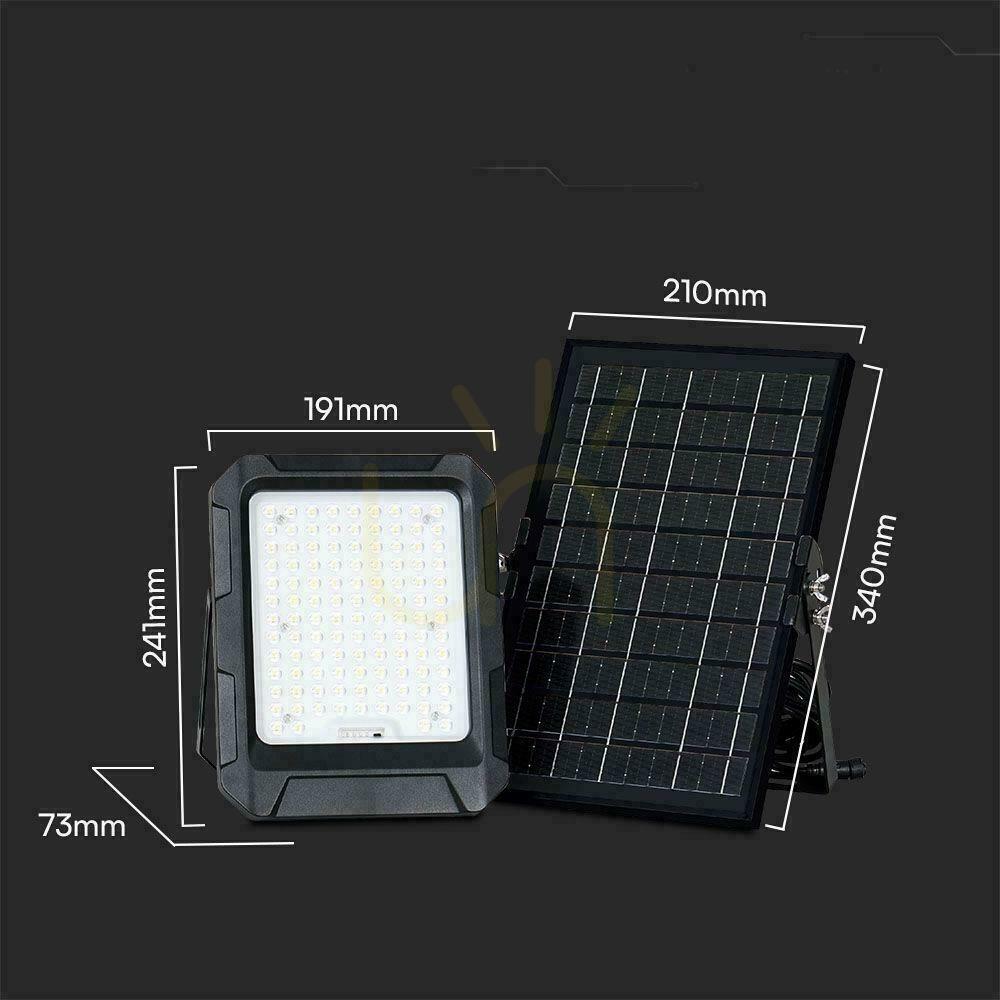 Zobrazit V-TAC Solární LED projektor 10W Dálkové ovládání, AUTO, časovač, IP65 Černý VT-55W 4000K 1000lm V-TAC Solární LED projektor 10W Dálkové ovládání, AUTO, časovač, IP65 Černý VT-55W 4000K 1000lm