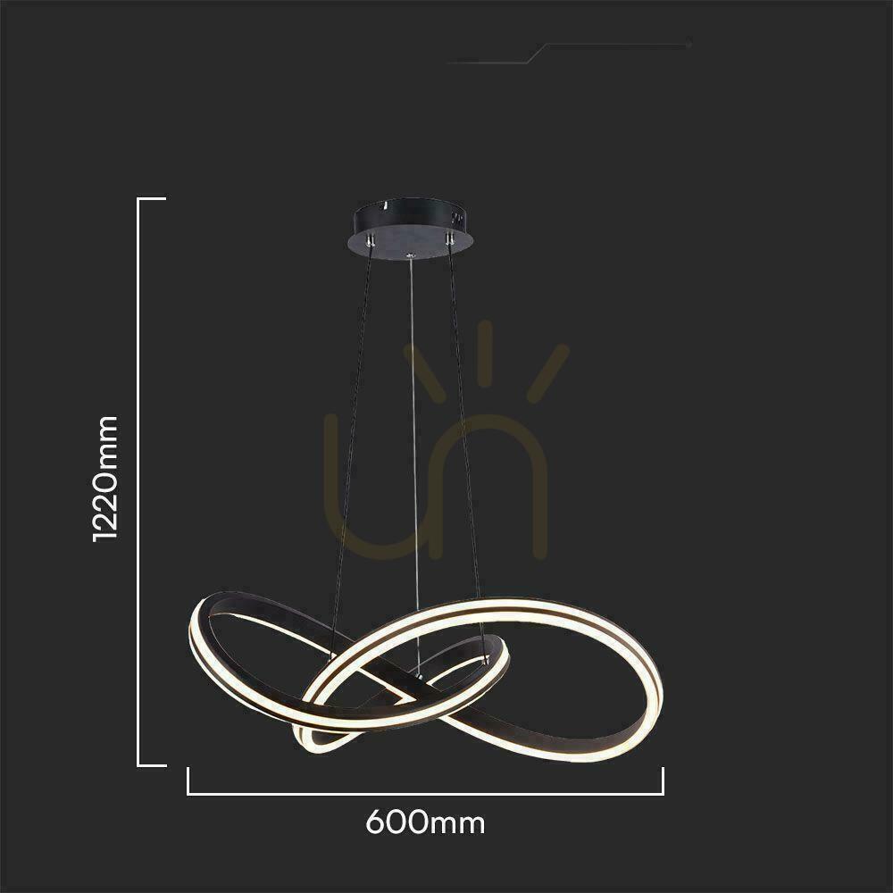 Pohled V-TAC LED závěsné svítidlo 40W černé 60x122cm VT-7983 2700-6500K 4800lm V-TAC LED závěsné svítidlo 40W černé 60x122cm VT-7983 2700-6500K 4800lm