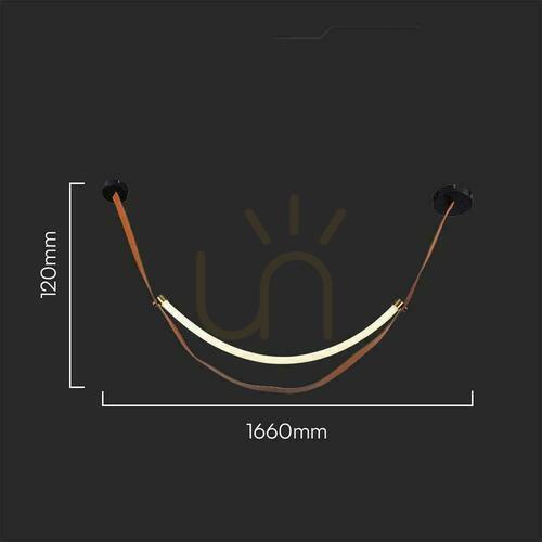 Kontrola V-TAC LED závěsné svítidlo 12W hnědé 166x12x12cm VT-7985 3000K 1440lm