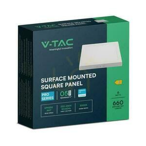 V-TAC 6W LED SAMSUNG CHIP povrchový panel čtvercový 120x120mm VT-60006SQ-S 3000K 660lm small 2