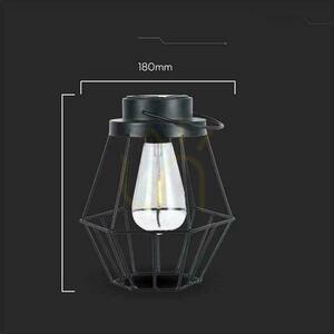 V-TAC LED přenosná solární lampa IP44 černá 18x21cm VT-7995 2700K 8lm small 4