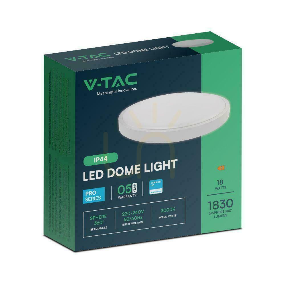 Náhled Plafond V-TAC 18W LED SAMSUNG CHIP kulatý 25cm povrchová montáž IP44 bílá VT-8618 6500K 1830lm 5 let záruka Plafond V-TAC 18W LED SAMSUNG CHIP kulatý 25cm povrchová montáž IP44 bílá VT-8618 6500K 1830lm 5 let záruka