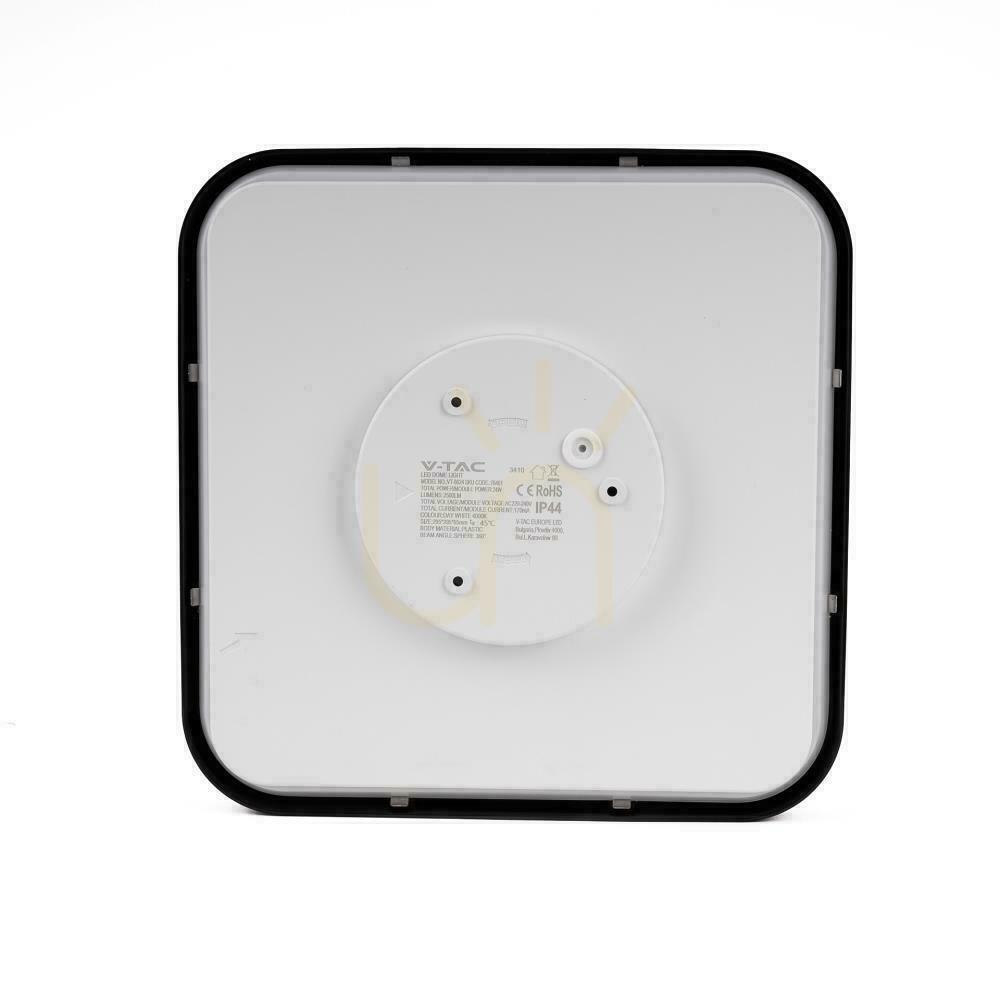 Pohled Plafond V-TAC 18W LED SAMSUNG CHIP Square 25x25cm Povrchová montáž IP44 Black VT-8618B 6500K 1830lm Záruka 5 let Plafond V-TAC 18W LED SAMSUNG CHIP Square 25x25cm Povrchová montáž IP44 Black VT-8618B 6500K 1830lm Záruka 5 let