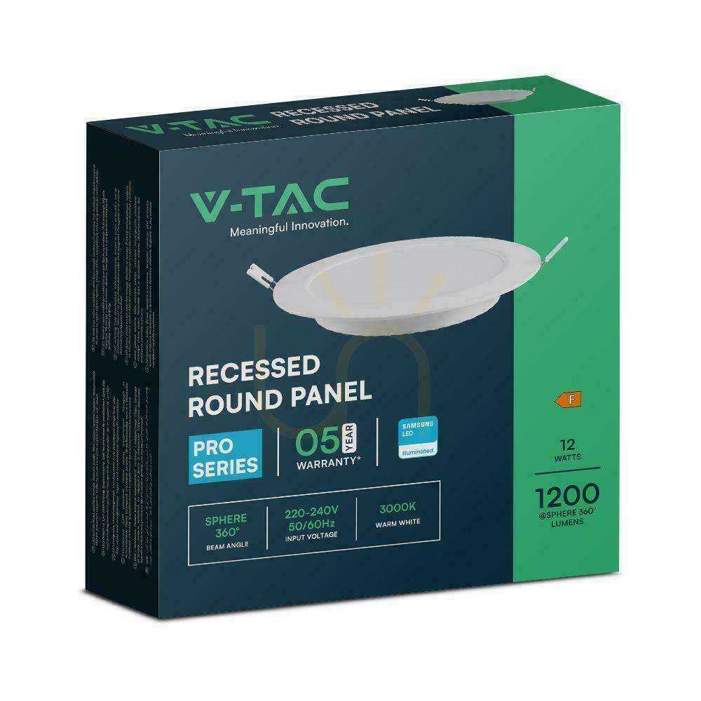 Zobrazit V-TAC 12W LED SAMSUNG CHIP Zapuštěný panel kulatý 170x28mm VT-61012RD-S 6500K 1200lm Záruka 5 let V-TAC 12W LED SAMSUNG CHIP Zapuštěný panel kulatý 170x28mm VT-61012RD-S 6500K 1200lm Záruka 5 let