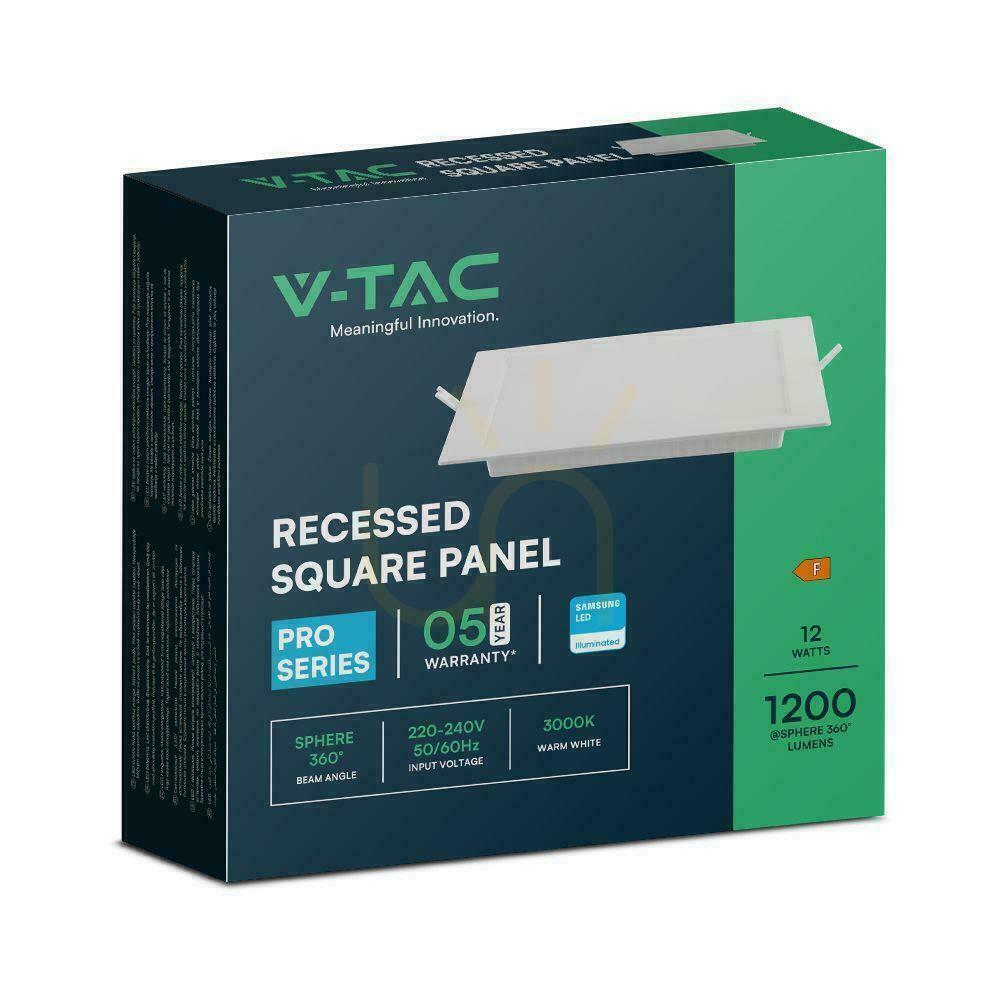Zobrazit V-TAC Zapuštěný panel 12W LED SAMSUNG CHIP Square 170x170mm VT-61012SQ-S 3000K 1200lm V-TAC Zapuštěný panel 12W LED SAMSUNG CHIP Square 170x170mm VT-61012SQ-S 3000K 1200lm