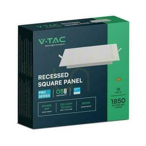 V-TAC 18W LED SAMSUNG CHIP Zapuštěný panel čtvercový 220x220mm VT-61018SQ-S 3000K 1850lm small 4
