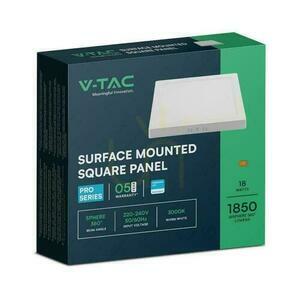 V-TAC 18W LED SAMSUNG CHIP povrchový panel čtvercový 214x214mm VT-60018SQ-S 4000K 1850lm small 2