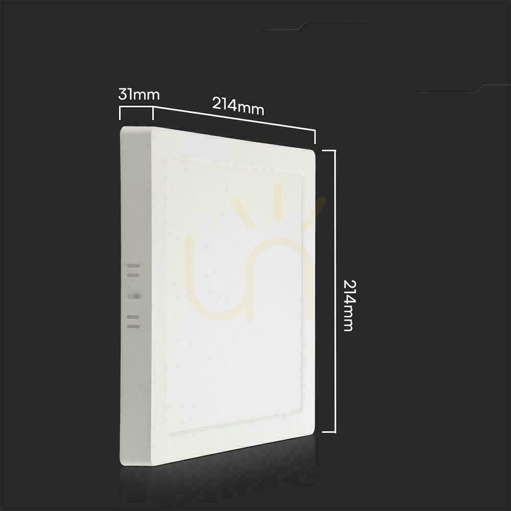 Pohled V-TAC 18W LED SAMSUNG CHIP povrchový panel čtvercový 214x214mm VT-60018SQ-S 6500K 1850lm V-TAC 18W LED SAMSUNG CHIP povrchový panel čtvercový 214x214mm VT-60018SQ-S 6500K 1850lm