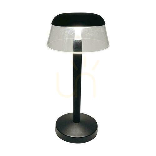 Kontrola V-TAC 3W LED stolní lampa na noční stolek 28cm USB nabíjení stmívatelná černá VT-75002 3000K-6000K 110lm