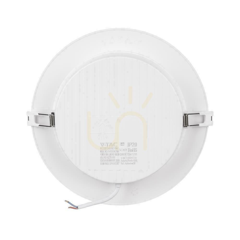 Náhled V-TAC 18W LED SAMSUNG CHIP Zapuštěný panel kulatý 220x28mm VT-61018RD-S 6500K 1980lm 5 let záruka V-TAC 18W LED SAMSUNG CHIP Zapuštěný panel kulatý 220x28mm VT-61018RD-S 6500K 1980lm 5 let záruka