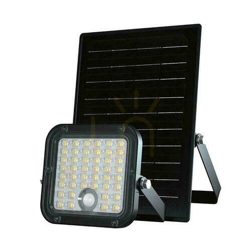 Kontrola V-TAC 10W solární LED projektor s dálkovým ovládáním, AUTO, časovač, senzor pohybu, IP65, CCT VT-411CCT 4000K+6000K 1500lm