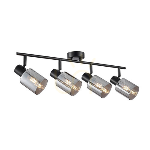 Kontrola Stropní svítidlo Italux Santia 4xE14 černé s kouřovým sklem SPL-65342-4-BK-SG
