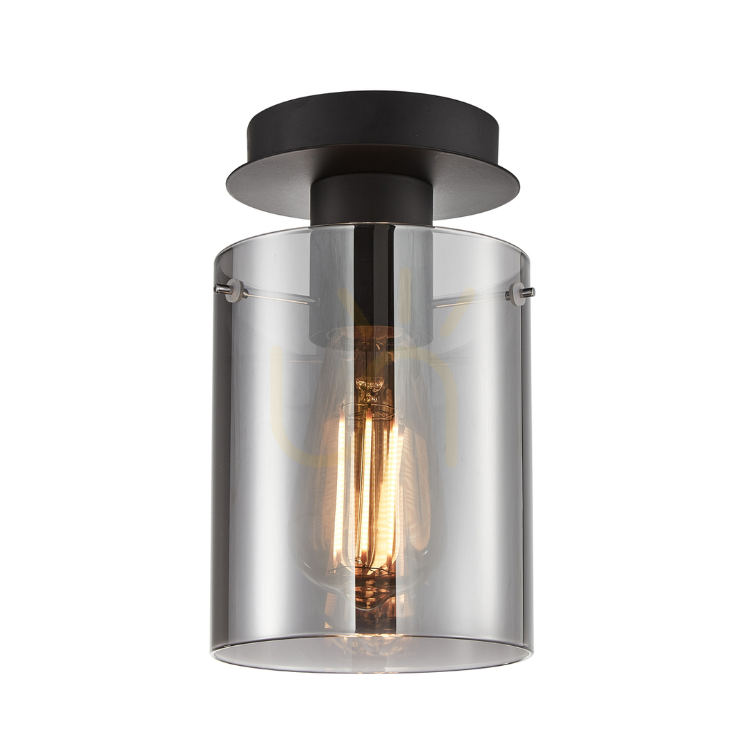 Reflektor Italux Sardo černé sklo E27 SPL-5581-1SC-BK-SG