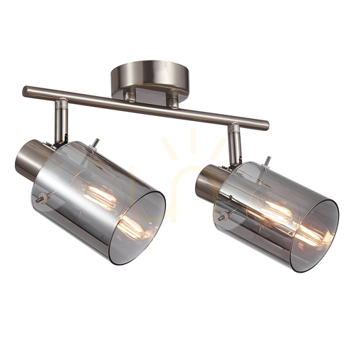 Kontrola Reflektor Italux Sardo 2xE14 stříbrný kouřové sklo SPL-5581-2-SC-SG