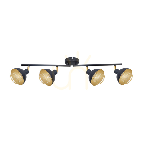 Kontrola Reflektor Italux Savio 4x E14 černý zlatý 84,5 cm SPL-27357-4-BK-GD