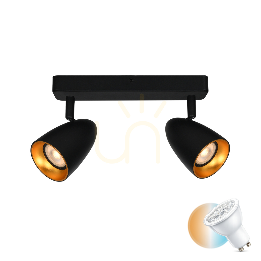 Kontrola Bodové svítidlo Italux Tino černé GU10 2x10W SPL-36748-2-BK-GD Bodové svítidlo Italux Tino černé GU10 2x10W SPL-36748-2-BK-GD