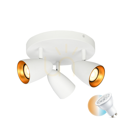 Kontrola Stropní svítidlo Italux Tino 3×GU10 bílo-zlaté SPL-36748-3R-WH-GD