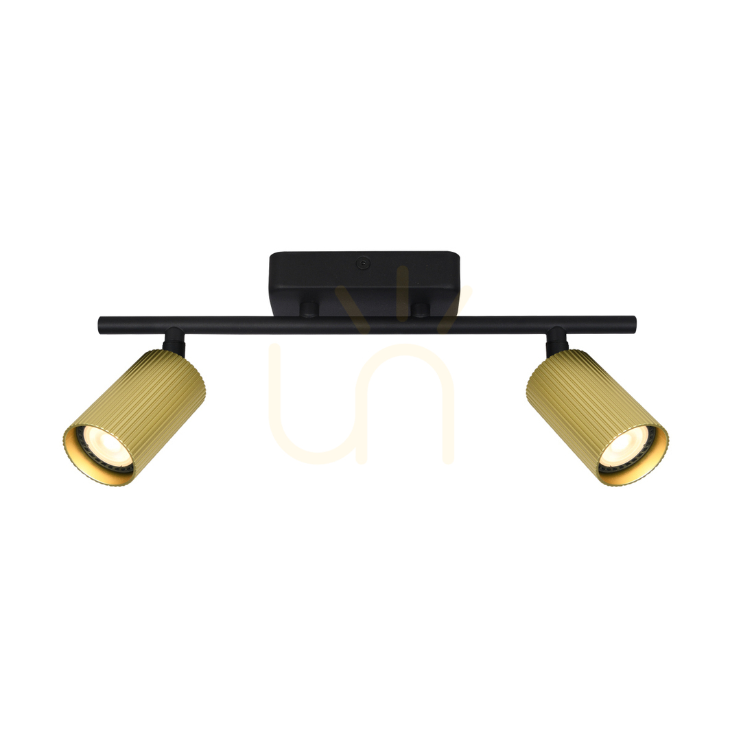 Pohled Reflektor Italux Tris 2x GU10 černý 34 cm SKU SPL-46829-2-BK-GD Reflektor Italux Tris 2x GU10 černý 34 cm SKU SPL-46829-2-BK-GD