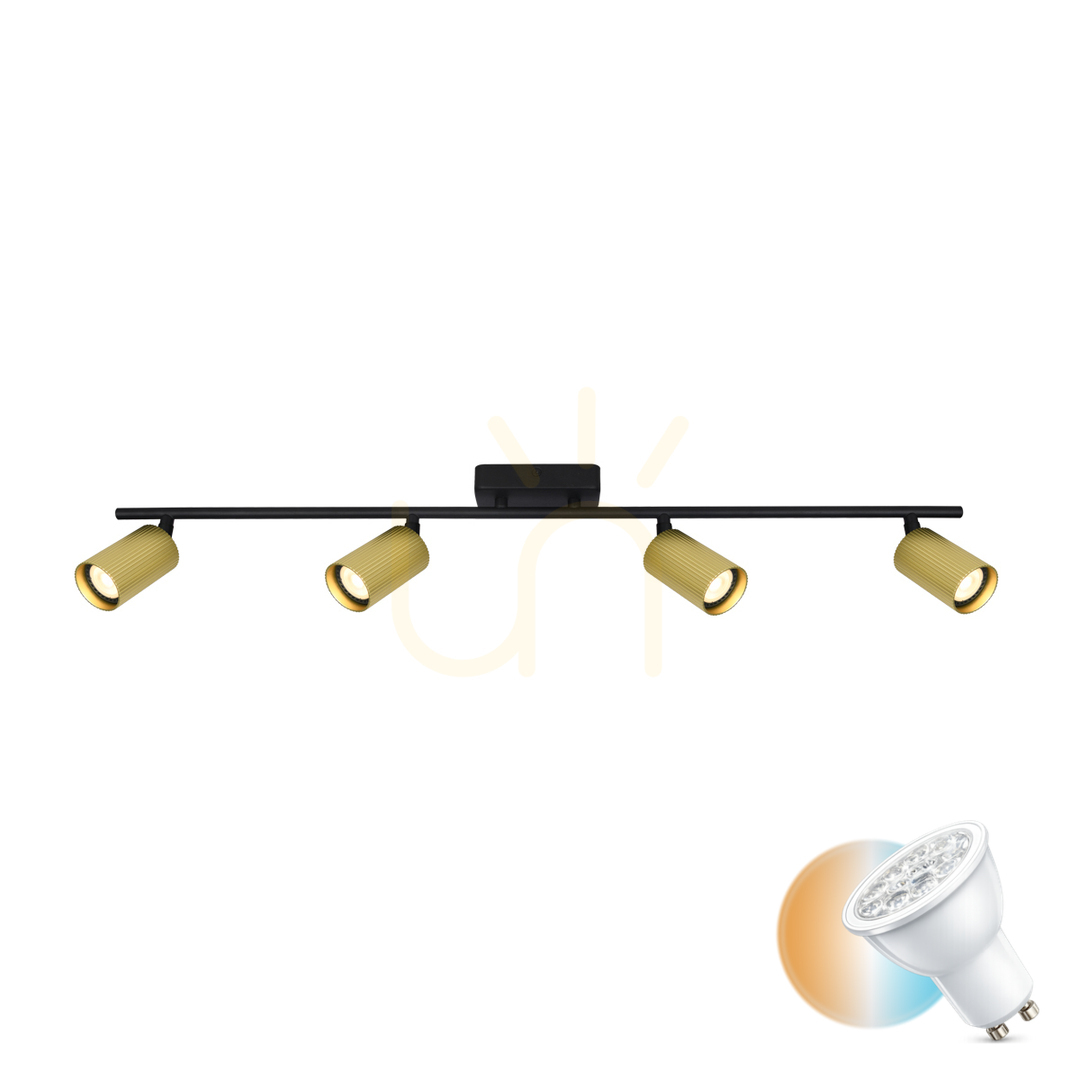 Spotlight Italux Black 4-Light GU10 LED Modern SPL-46829-4-BK-GD