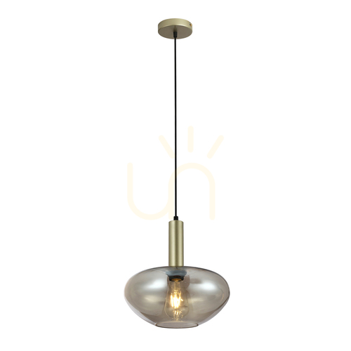 Kontrola Závěsná lampa Italux Gater E27 zlatá 28 cm PND-23541A-1-GD-CH