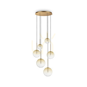 Závěsné svítidlo Ideal Lux Equinoxe SP6 Ambra Sfumato chrom 65 cm 345406 small 0