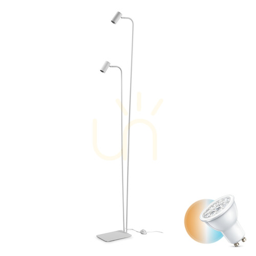 Kontrola Stojací lampa Ideallux Ginger PT2 bílá 2x GU10 345314
