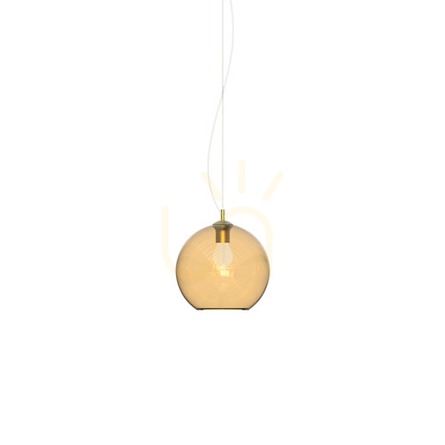 Kontrola Závěsné svítidlo Ideallux Nemo Amber mosaz/sklo E27 20 cm 339047