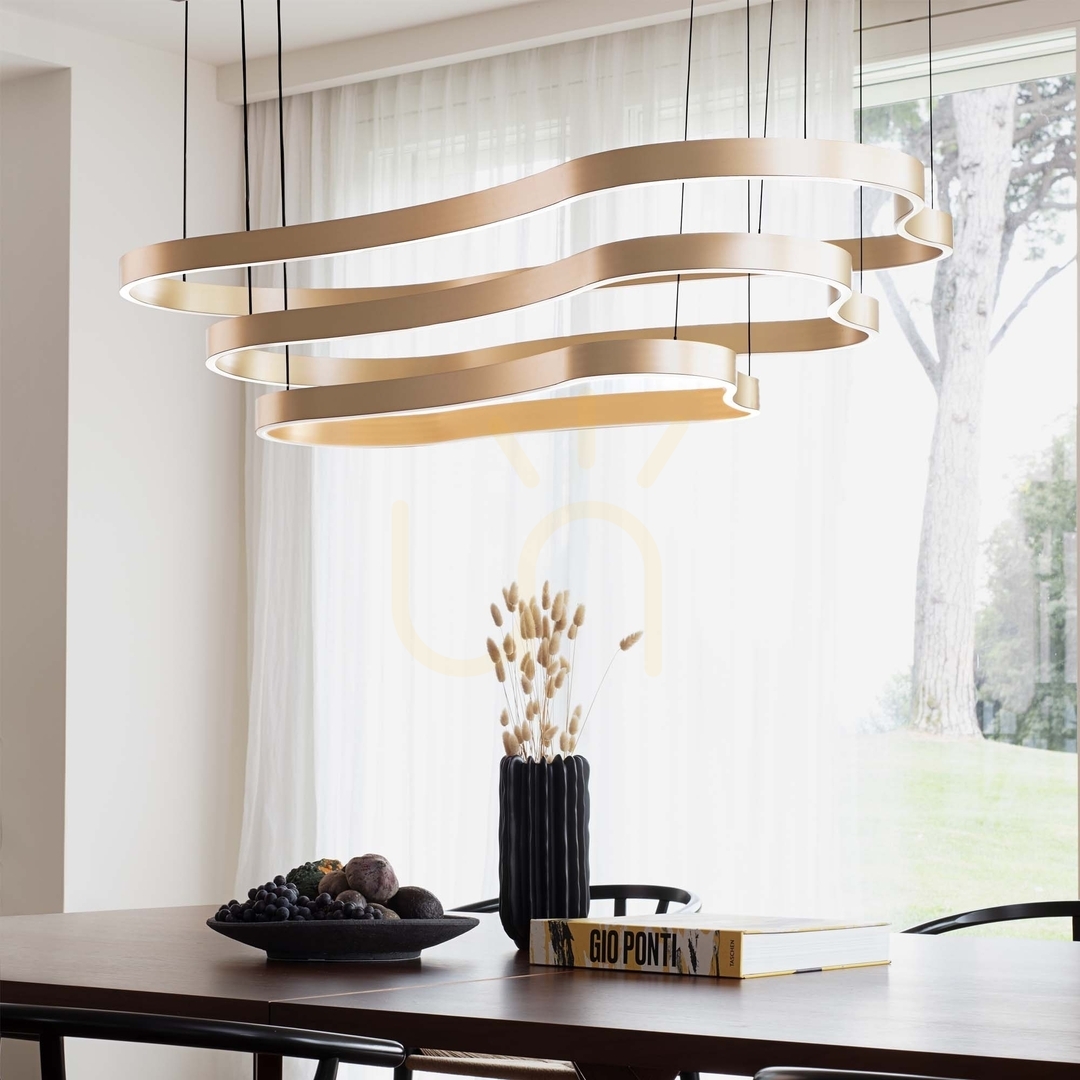 Pohled Závěsné svítidlo Ideallux Waves Gold LED 45W 345253 Závěsné svítidlo Ideallux Waves Gold LED 45W 345253