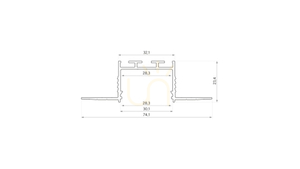 Zápustný LED profil LUMINESDesign+ akin Light Ivory RAL 1015 2 m small 1
