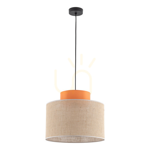Kontrola Oranžová závěsná lampa Duo Jute 1