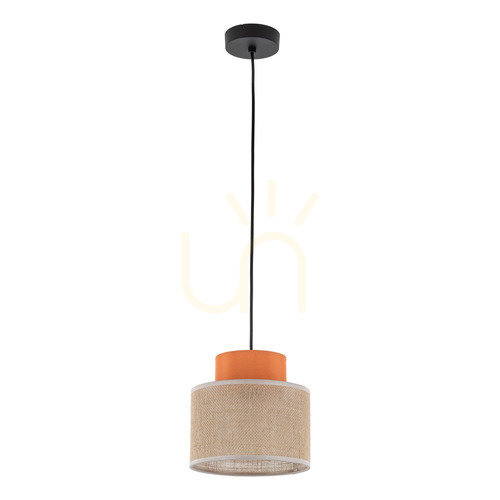 Kontrola Oranžová závěsná lampa Duo Jute 1