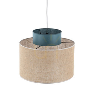 Zelená závěsná lampa Duo Jute 1 small 2