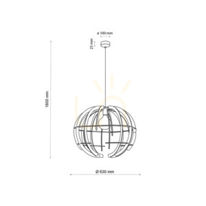 Dřevěná závěsná lampa Venus 1 L small 8