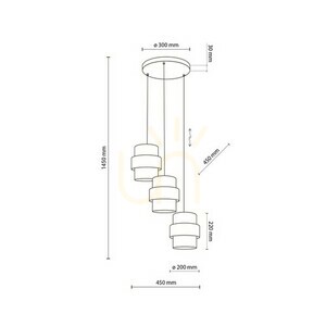 Černá závěsná lampa Calisto 3 Circle small 5