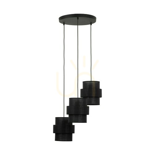 Kontrola Černá závěsná lampa Calisto 3 Circle