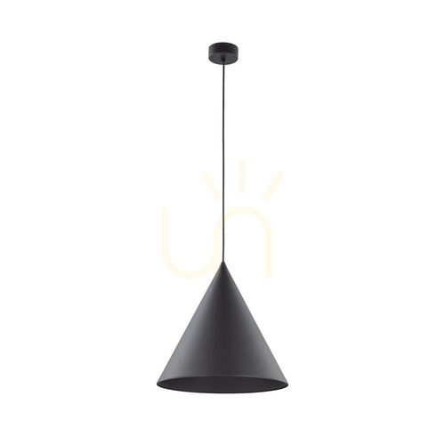 Kontrola Černá závěsná lampa Cono 1 L