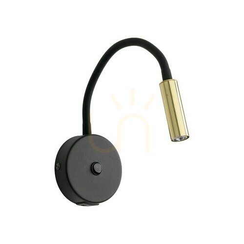 Kontrola Lagos Black/Gold Nástěnná lampa 1 Usb