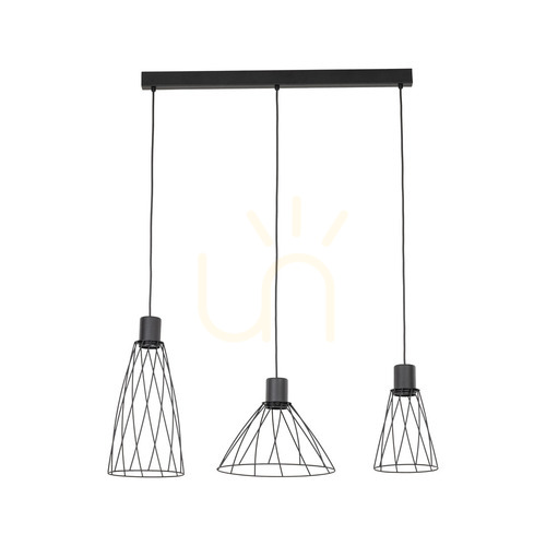 Kontrola Černá závěsná lampa Modesto 3